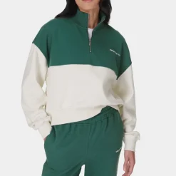 Sportswear|Loungewear|Sweaty Betty Revive Crop Cotton-Blend Half-Zip Jumper - XXS-XS