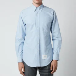 Shirts|Shirts|Thom Browne Men's Tricolour Placket Classic Fit Shirt - Light Blue - 1/S