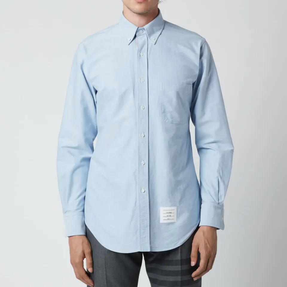 Shirts|Shirts|Thom Browne Men's Tricolour Placket Classic Fit Shirt - Light Blue - 1/S