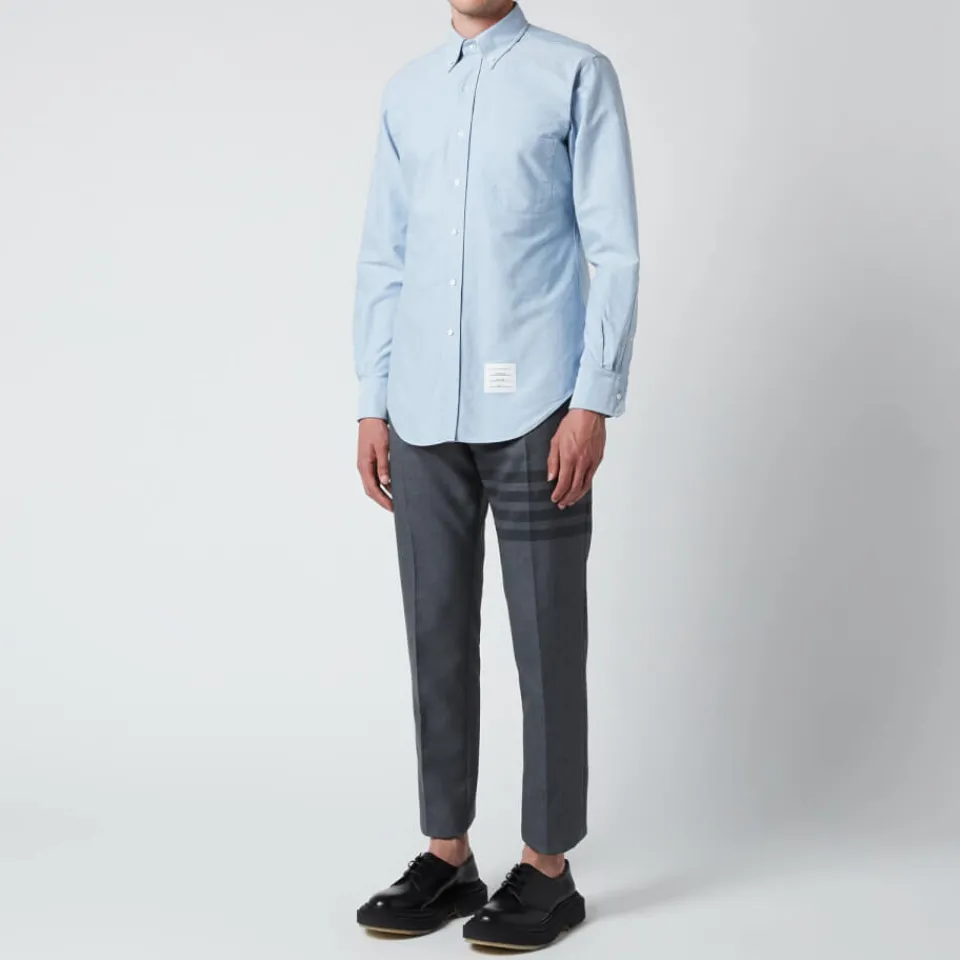 Shirts|Shirts|Thom Browne Men's Tricolour Placket Classic Fit Shirt - Light Blue - 1/S