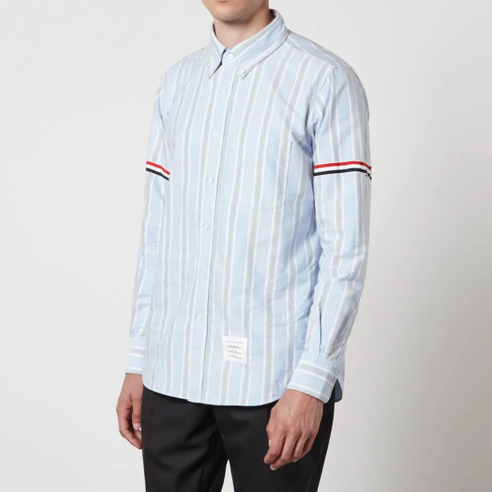 Shirts|Shirts|Thom Browne Straight Fit Striped Oxford Striped Shirt - 3/L