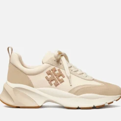 Trainers|Tory Burch Good Luck Suede-Trimmed Nylon Running-Style Trainers - UK 4