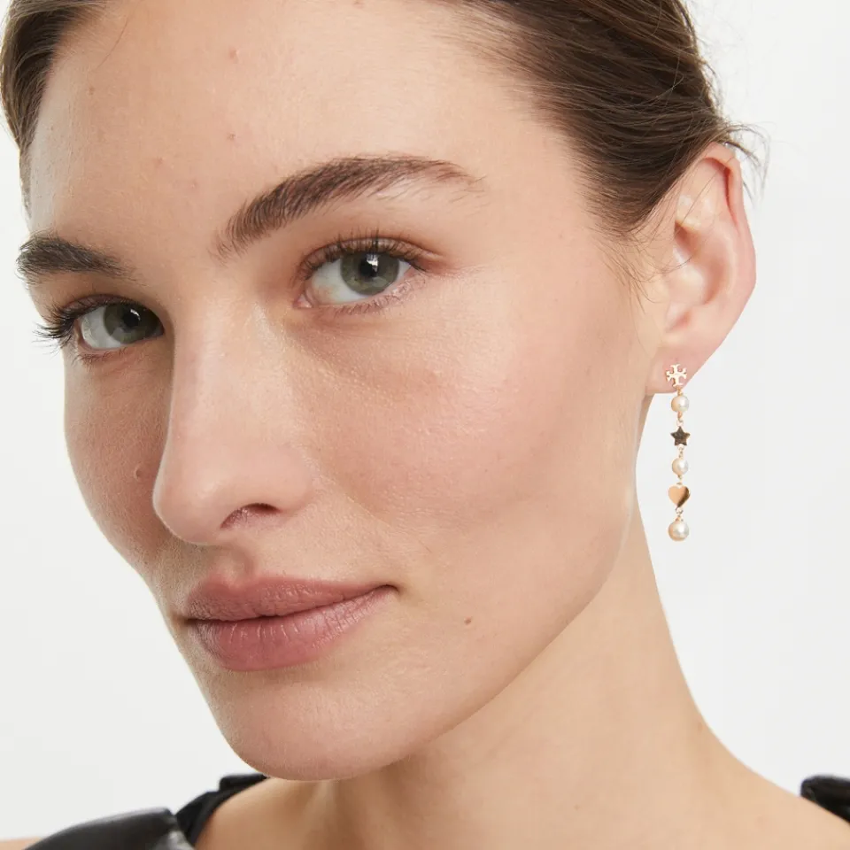 Jewellery|Dr. Martens Tory Burch Kira Linear Pearl Gold-Tone Earrings