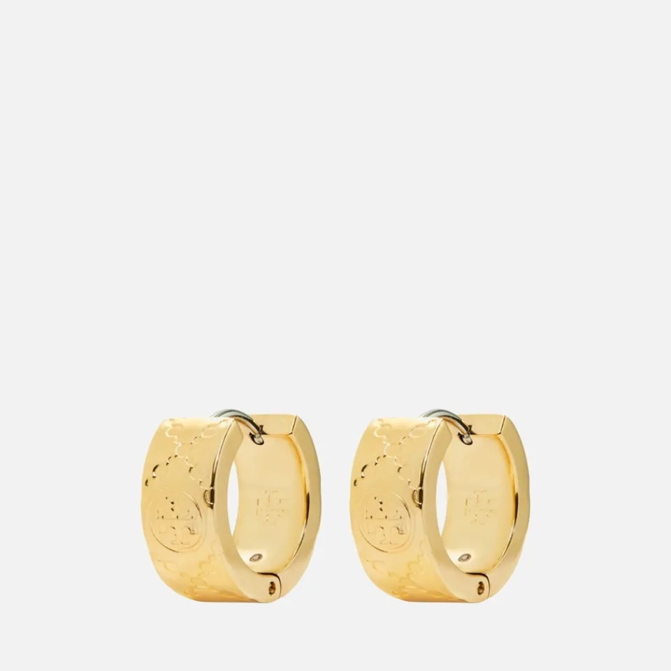 Loungewear|Dr. Martens Tory Burch T Monogram Gold-Tone Small Hoop Earring