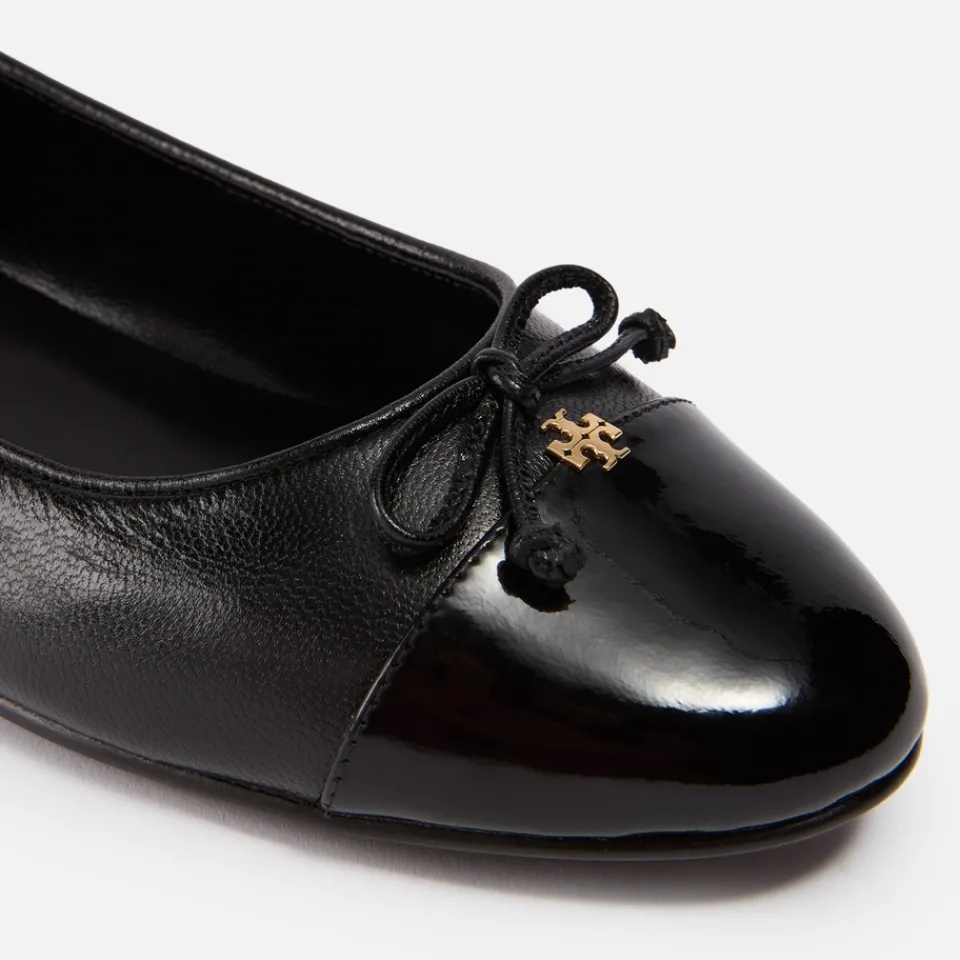Flats|Tory Burch Women's Cap-Toe Leather Ballet Flats - UK 5.5