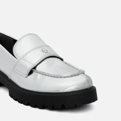Loafers|Flats|Dr. Martens Tory Burch Women's Classic Leather Lug Loafers - Argento - UK 7