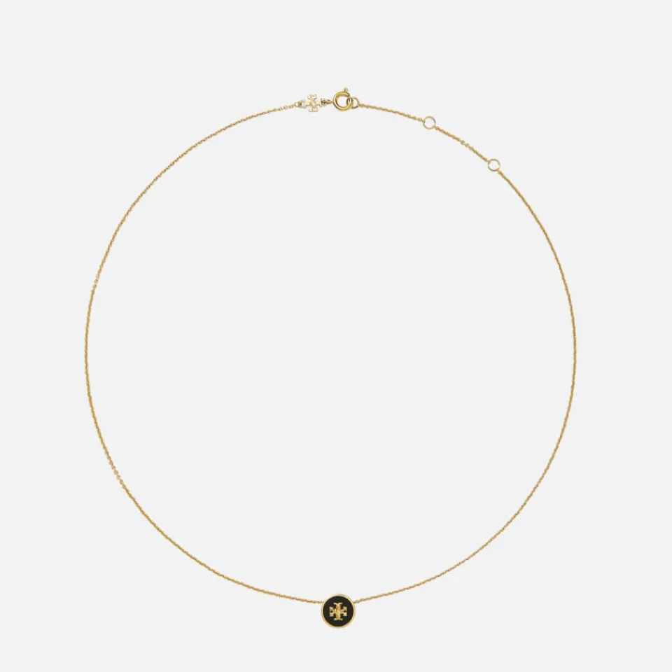 Jewellery|Dr. Martens Tory Burch Women's Kira Enamel Pendant Necklace - Tory Gold / Black - OS