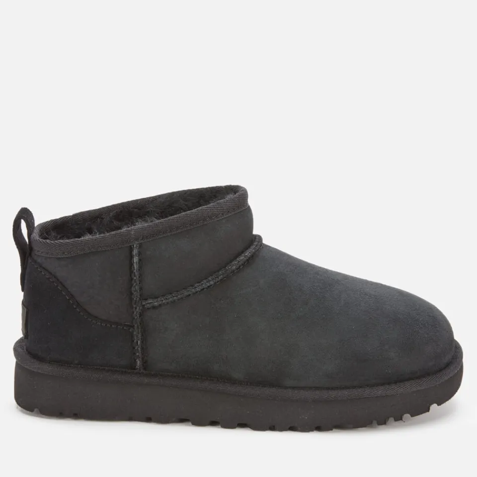 Boots|Coach UGG Women's Classic Ultra Mini Sheepskin Boots - Black - UK 4