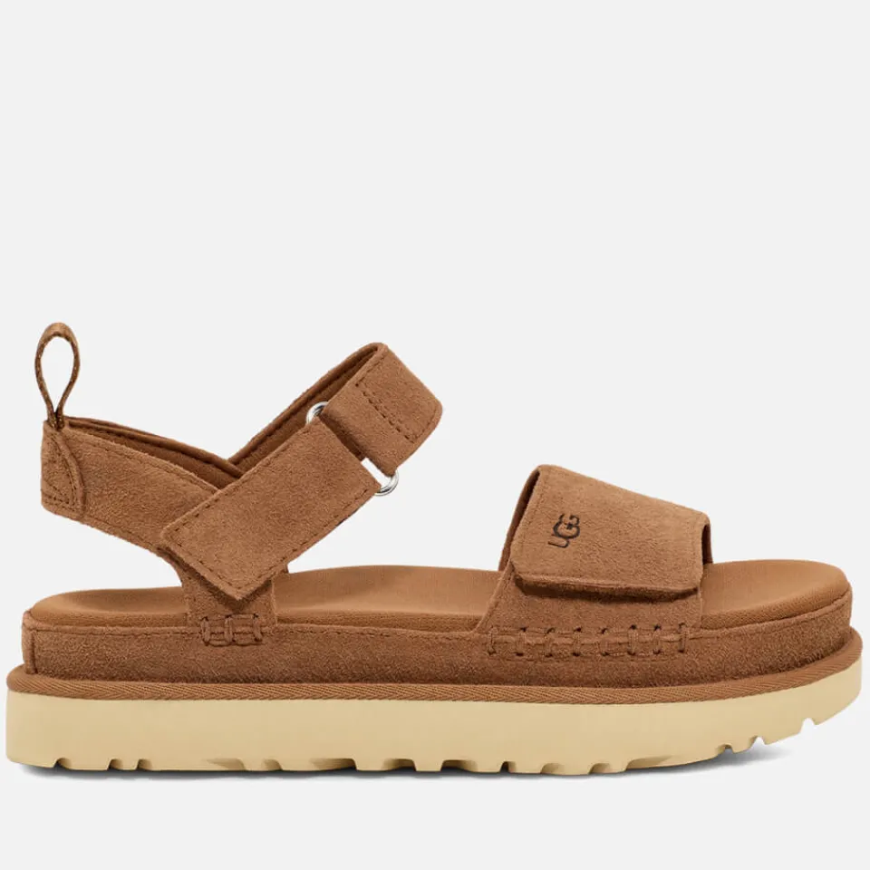 Sandals & Slides|Sandals|UGG Women's Goldenstar Suede Flatform Sandals - UK 3