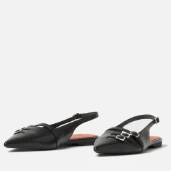 Flats|Axel Arigato Vagabond Women's Hermine Buckled Leather Pointed-Toe Flats - UK 3