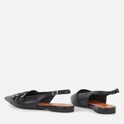 Flats|Axel Arigato Vagabond Women's Hermine Buckled Leather Pointed-Toe Flats - UK 3