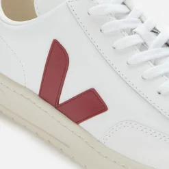Trainers|Dr. Martens Veja Men's V-12 Leather Trainers - Extra White/Marsala/Nautico - UK 7