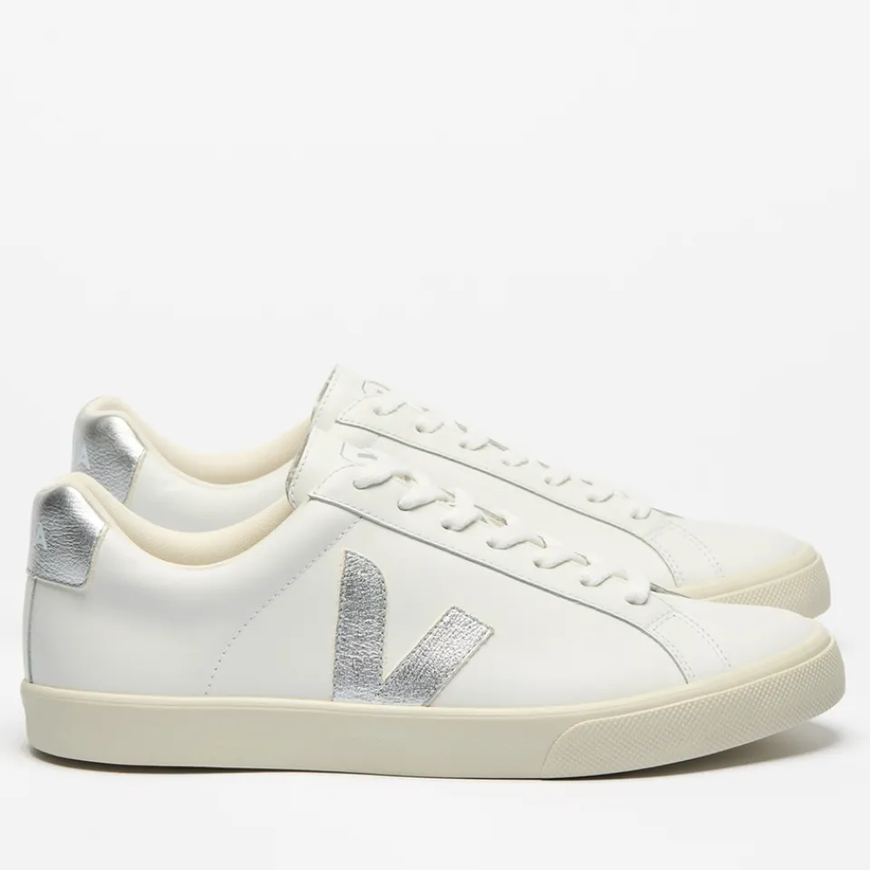 Trainers|Barbour Veja Women's Esplar Leather Low Top Trainers - UK 3
