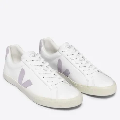 Trainers|Veja Women's Esplar Logo-Appliquéd Leather and Suede Trainers - UK 3