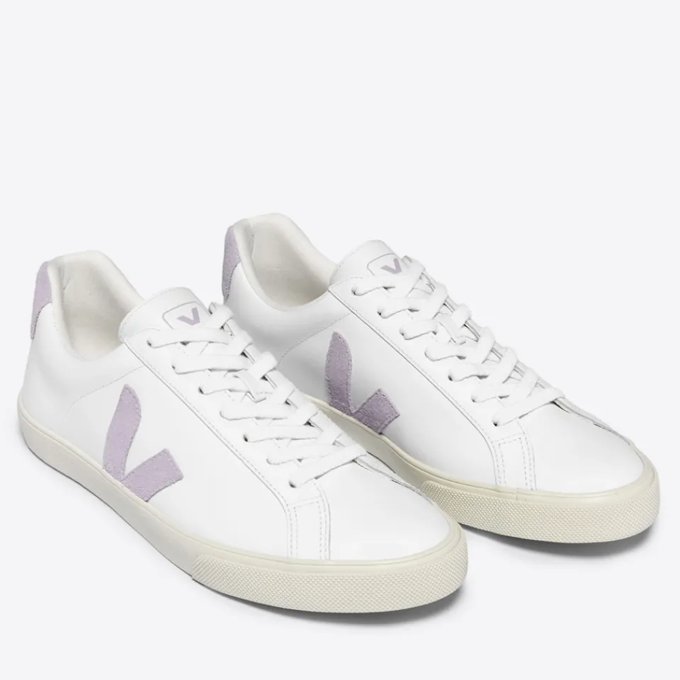 Trainers|Veja Women's Esplar Logo-Appliquéd Leather and Suede Trainers - UK 3