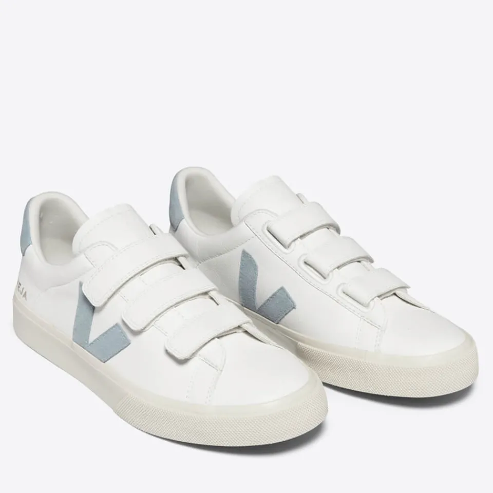 Trainers|Veja Women's Recife Chrome Free Leather Velcro Trainers - UK 3