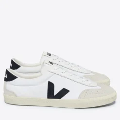 Trainers|Veja Women's Volley Cotton-Canvas and Suede Trainers - UK 3
