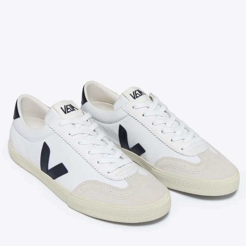 Trainers|Veja Women's Volley Cotton-Canvas and Suede Trainers - UK 3