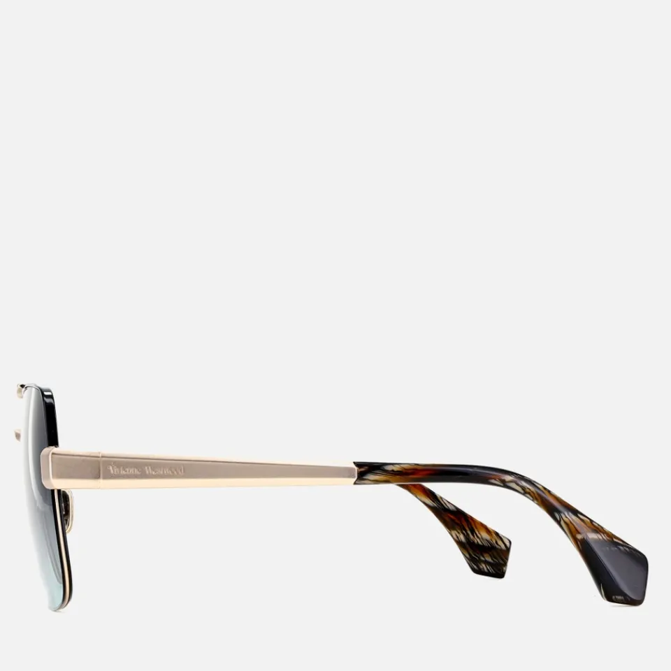 Sunglasses|Sunglasses|Dr. Martens Vivienne Westwood Cowboy Aviator Gold-Tone Sunglasses