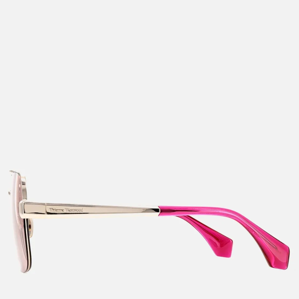 Sunglasses|Sunglasses|Dr. Martens Vivienne Westwood Cowboy Aviator Gold-Tone Sunglasses