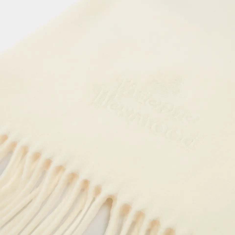 Scarves|Scarves|Vivienne Westwood Embroidered Logo Wool Scarf