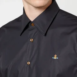 Shirts|Shirts|Vivienne Westwood Ghost Logo-Embroidered Cotton-Poplin Shirt - IT 46/S
