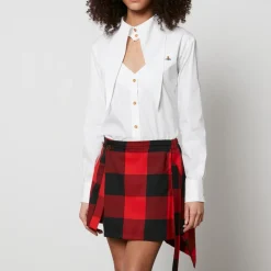 T-Shirts And Tops|Shirts And Blouses|Dr. Martens Vivienne Westwood Heart Cut-Out Cotton-Poplin Shirt - IT 36/UK 4