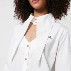 T-Shirts And Tops|Shirts And Blouses|Dr. Martens Vivienne Westwood Heart Cut-Out Cotton-Poplin Shirt - IT 36/UK 4