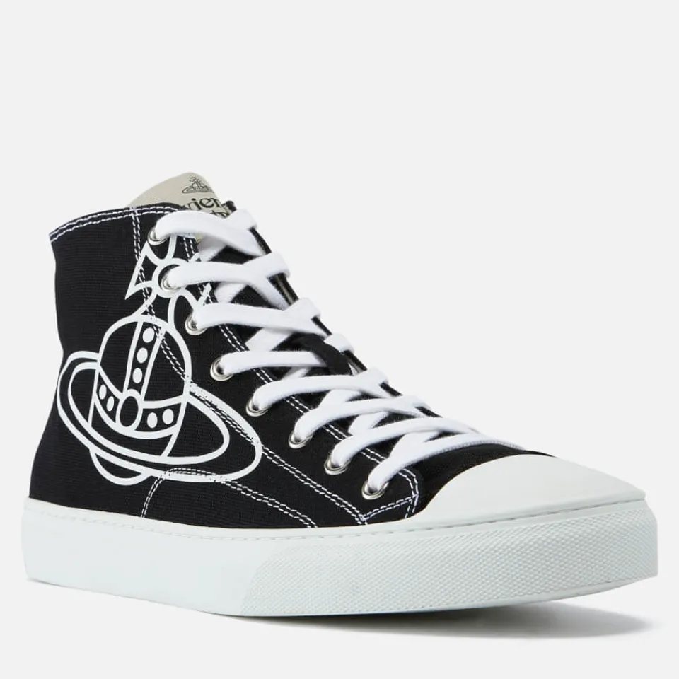 Trainers|Vivienne Westwood Men's Plimsoll Canvas Hi-Top Trainers - Black - UK 8