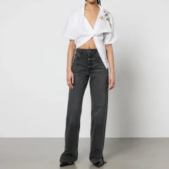 T-Shirts And Tops|Shirts And Blouses|Dr. Martens Vivienne Westwood Natalia Floral-Embroidered Cotton-Poplin Shirt - UK 6
