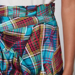 Skirts|Skirts|Vivienne Westwood Tartan Side Panther Matte-Satin Skirt - IT 44/UK 12