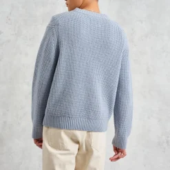 Knitwear|NN.07 Wax London Wilde Crewneck Waffle-Knit Jumper - M