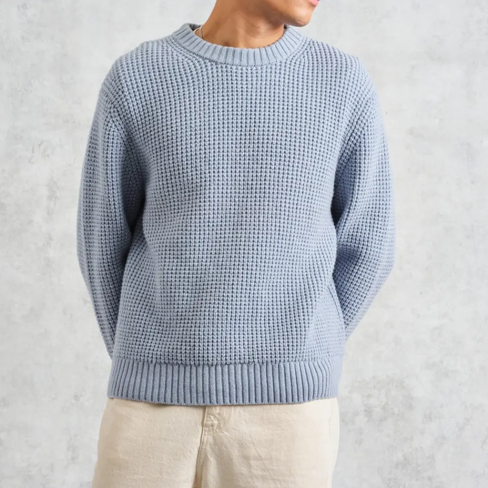 Knitwear|NN.07 Wax London Wilde Crewneck Waffle-Knit Jumper - M